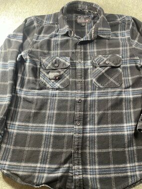 Howitzer Men's Black and Blue Plaid Button-Down We The People Shirt